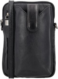 Porto Telefoontasje zwart damestas - H 19 x B 13 x D 2 cm