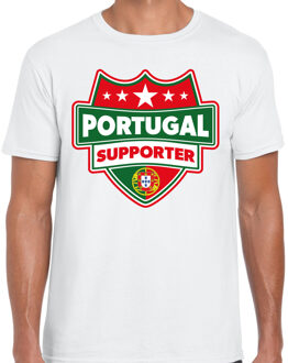Portugal supporter schild t-shirt wit voor heren - Portugal landen t-shirt / kleding - EK / WK / Olympische spelen outfit 2XL