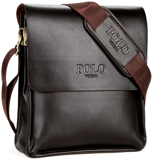 PosBuy Retro Men PU Leather Satchel Shoulder Bag Business Briefcase Side Bag Waterproof Crossbody Bag Stylish Messenger Sac 2021