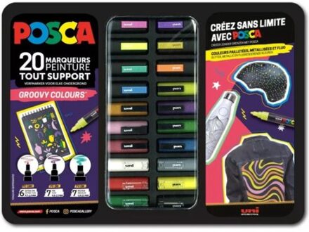Posca koffer van 20 markers - groovy colours