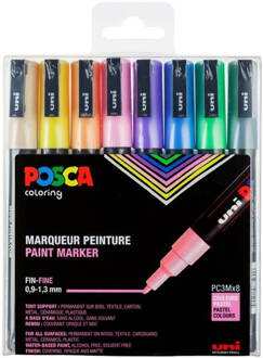 Posca Uni posca stiften pastel colors pc3m 0.9-1.3 mm lijn Multikleur