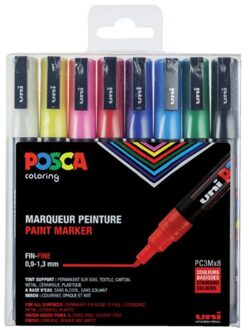 Posca Uni posca stiften standard colors pc3m 0.9-1.3 mm lijn Multikleur