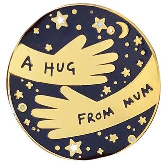 Positieve Een Knuffel Van Mum Navy Wit Emaille Pin Badge