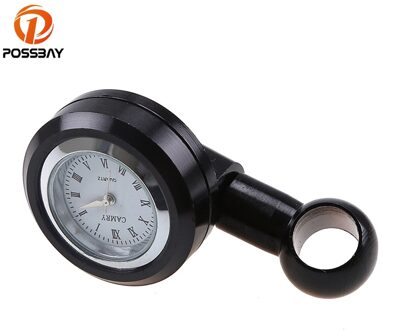 POSSBAY 10mm Motorfiets Klok Scooter Spiegel Gemonteerd Horloge fit voor Suzuki Yamaha Harley Honda Scooter Zwarte Klok Cafe Racer