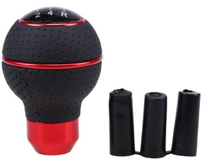 Possbay 5 Speed Auto Pookknop Universele Voertuig Handleiding Pookknop Black Leather Shifter Lever Auto Interieur Accessoires zwart rood