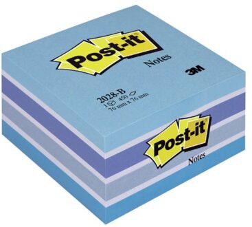 Post-it Memoblok 3M Post-it 2028 76x76mm kubus pastel blauw Wit