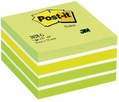 Post-it Memoblok 3M Post-it 2028 76x76mm kubus pastel groen Wit