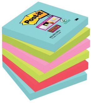 Post-it Memoblok 3M Post-it 654 Super Sticky 76x76mm Miami Neon