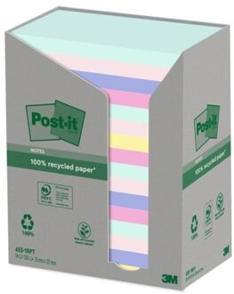 Post-it® Notes Gerecycleerd Toren - Regenboog -  16 stuks