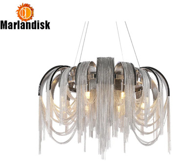 Post-Modern Chrome Alluminium Chain Pendant Lamp Nordic Hanging Light For Living Room Restaurant Bed room Dining Room(DC-25)