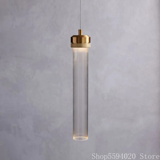 Post-Modern Light Luxury Long Glass Pendant Lamp Creative Nordic Living Room Minimalist Bedroom Bedside Lustre Pendant Lights