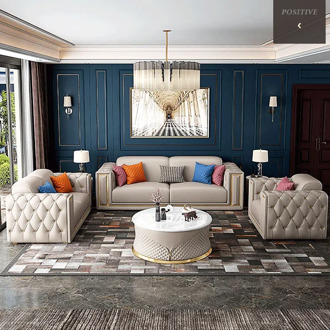 Post-Modern microfiber Leather Combination Sofa Villa Size Living Room Sofa for living room couch