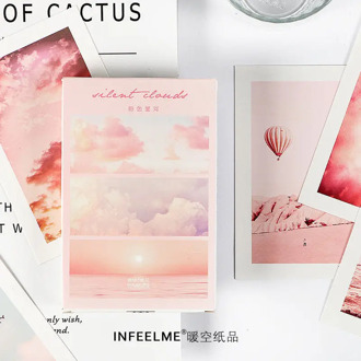 Postcard Pink Clouds Galaxy Postal Card Creative Photography Greeting Cards DIY Journal Decoration Christmas Gift 30PC Postcard