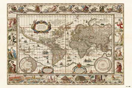 Poster Ancient World Map 91,5x61cm Divers - 91.5x61 cm