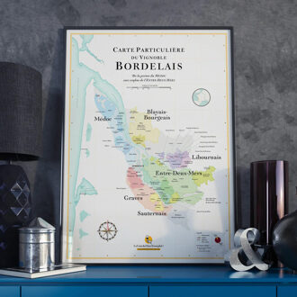 Poster Bordeaux Carte des vins | 50 x 70 cm | La carte des vins