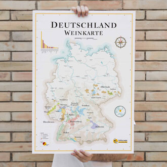 Poster Deutschland Weinkarte | La carte des vins