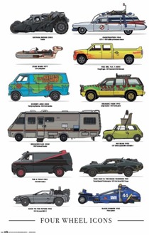 Poster Four Wheels - Icons 61x91,5cm Divers - 61x91.5 cm