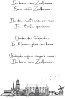 Poster “ik ben een Zwollenaar” 30 x 40 cm Wit