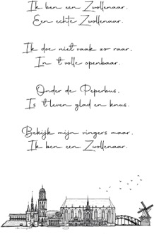 Poster “ik ben een Zwollenaar” A4 Wit