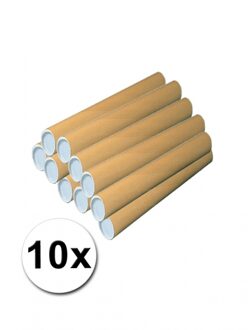 Poster koker rond van karton - 10x - 500 x 50 mm - bruin - Verzendkokers