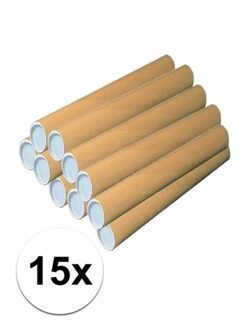 Poster koker rond van karton - 15x - 500 x 50 mm - bruin - Verzendkokers