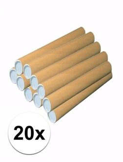 Poster koker rond van karton - 20x - 500 x 50 mm - bruin - Verzendkokers