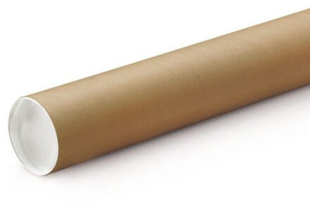 Poster koker - rond - van karton - 850 x 70 mm - Verzendkokers Bruin