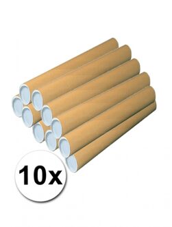 Poster koker van karton - 10x - 670 x 40 mm - Bruin - Verzendkokers - Voor A1 formaat papier