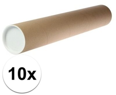 Poster koker van karton - 10x - 680 x 100 mm - Bruin - Verzendkokers - Voor A1 formaat papier