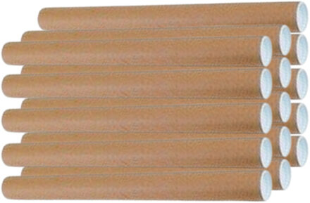 Poster koker van karton - 15x - 640 x 60 mm - Bruin - Verzendkokers - Voor A1 formaat papier