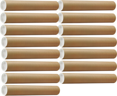 Poster koker van karton - 15x - 680 x 100 mm - Bruin - Verzendkokers - Voor A1 formaat papier