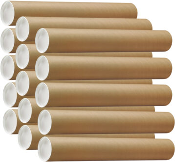 Poster koker van karton - 15x - 780 x 60 mm - Bruin - Verzendkokers - Voor A0 formaat papier