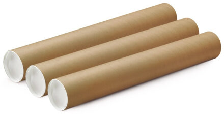 Poster koker van karton - 8x - 780 x 60 mm - Bruin - Verzendkokers - Voor A0 formaat papier