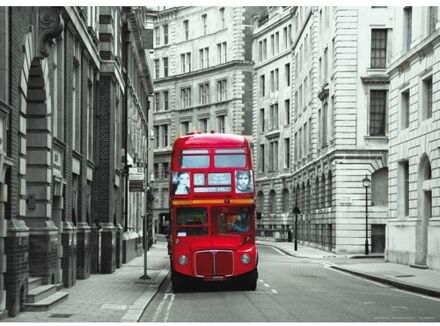 Poster Londen Grijs En Rood - 160 X 110 Cm - 600689