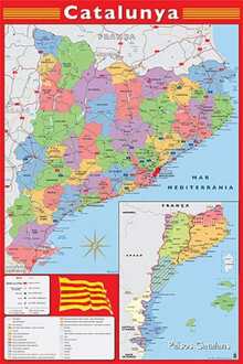 Poster Map Catalunya 61x91,5cm Divers - 61x91.5 cm