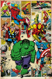 Poster Marvel Comics - Here Come The Heroes 61x91,5cm Divers - 61x91.5 cm