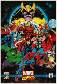 Poster Marvel Comics Infinity Retro 61x91,5cm Divers - 61x91.5 cm