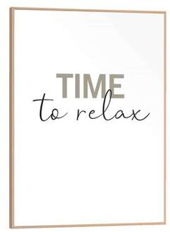 Poster met lijst Time to Relax - 30x40 cm - Leen Bakker Wit - 30 x 2 x 40