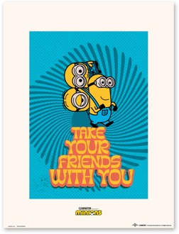 Poster Minions Take Your Friends With You 30x40cm Divers - 30x40 cm