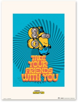 Poster Minions - Take Your Friends - With You 30x40cm Divers - 30x40 cm