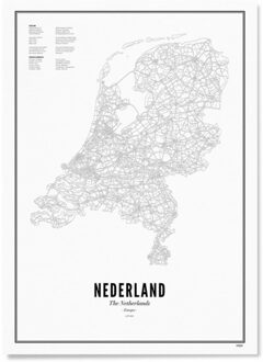 poster Nederland A3 30 x 40 cm Wit