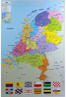 Poster Nederland/Holland topografie thema 61 x 91 cm - Posters Multikleur