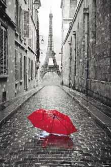 Poster Paris Umbrella Red 61x91,5cm Divers - 61x91.5 cm