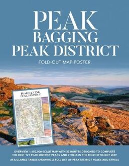 Poster Peak District Peak Bagging fold-out map poster | Vertebrate Publishing