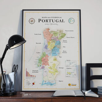 Poster Portugal mapa dos vinhos | 50x 70 cm | La carte des vins