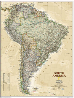 Poster South America Executive, Tubed - National Geographic - 60 x 77 cm