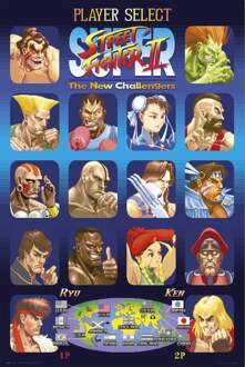 Poster Street Fighter Player Select 61x91,5cm Divers - 61x91.5 cm