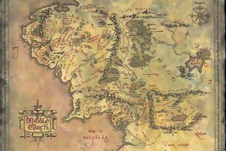 Poster The Lord of the Rings Middle Earth Map 91,5x61cm Multikleur