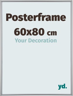 Posterlijst 60x80cm Zilver Hoogglans Kunststof Paris - 60x80 cm