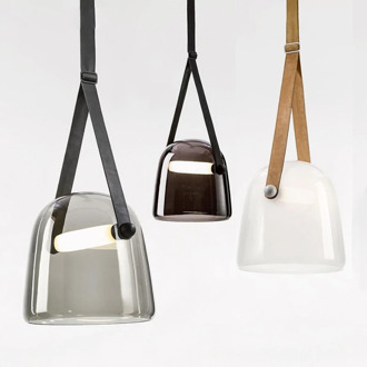 Postmodern Leather Pendant Lights Led Glass Hanglamp For Dining Room Bedroom Study Nordic Bar Decor Loft Luminaire Suspension